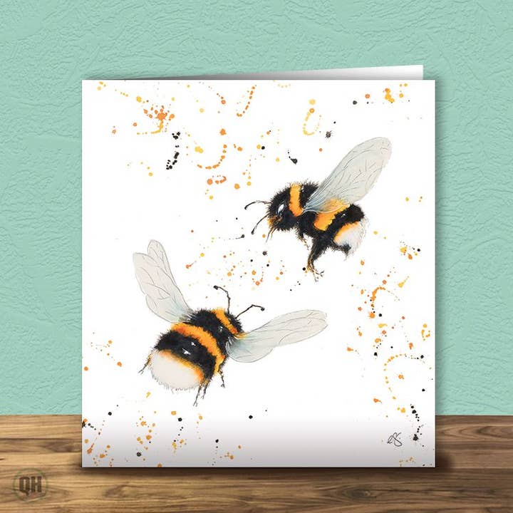 Abejas - Tarjeta de Felicitación en Acuarela de Elizabeth Grant para venta al por mayor de Quitting Hollywood