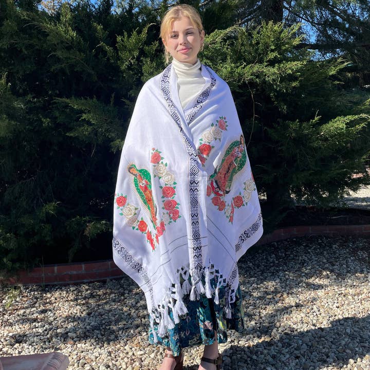 Oremus Mercy – Wrap - Mulher por atacado – Xale Fashionável OLOG - BRANCO 80” x 30”