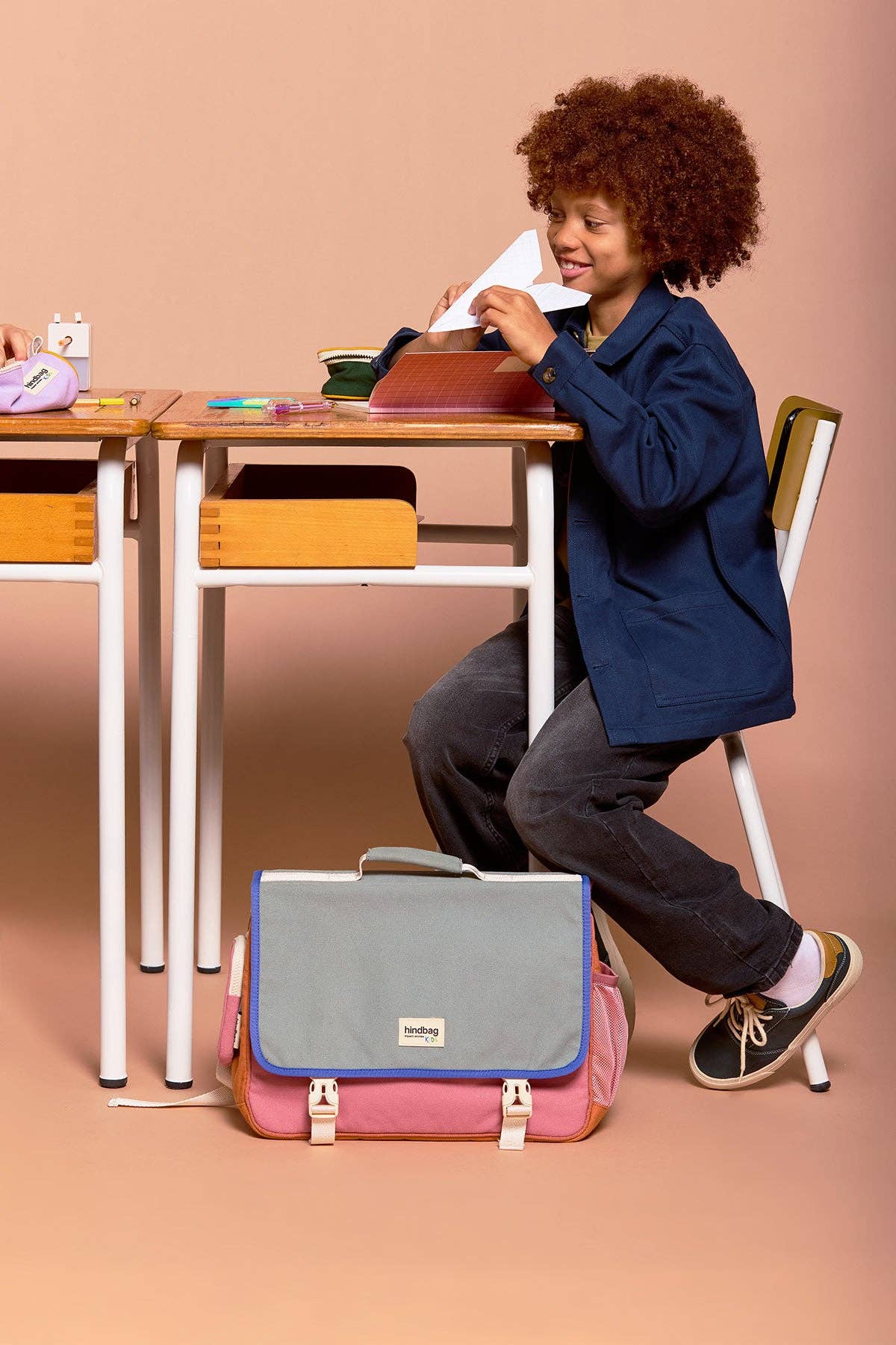 Hindbag - Wholesale Backpack - Kids - Leo Tricolor Sage Schoolbag2