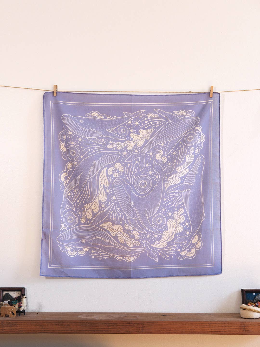 sol&mar art co. - Wholesale Bandana - Unisex - Whale, and the Ocean Bandana Scarf (Violet)7