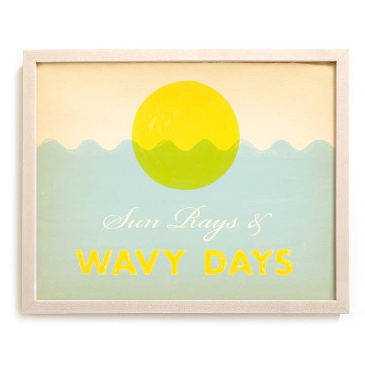 Strandkunsttryk "Solstråler & Bølgende Dage" for engroshandel hos Matthew Allen Art