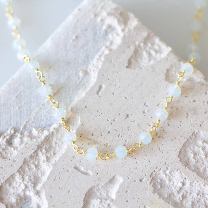 Mesa Blue - Wholesale Beaded/Pearl Necklace - Opalite Beaded Necklace