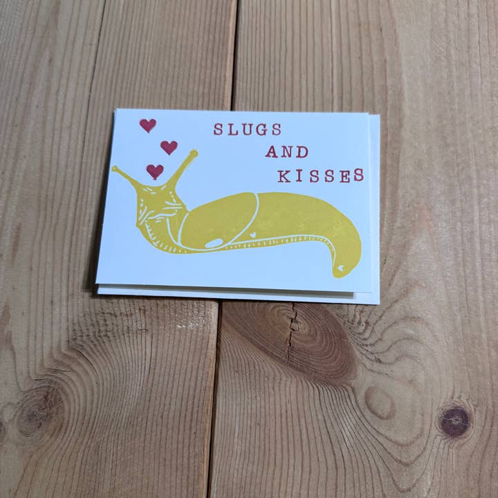 Salmonberry Prints - Wholesale Everyday Greeting Card - Slugs and kisses Valentine's Day card