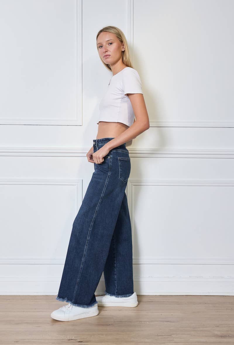 Blue Wide Leg Jeans - Plus Size EB035  for wholesale on Faire1