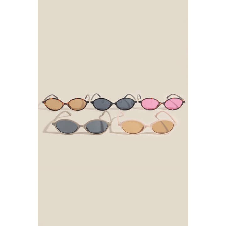 ASSORTED Dainty Oval Frame Sunglasses Set for wholesale on Faire