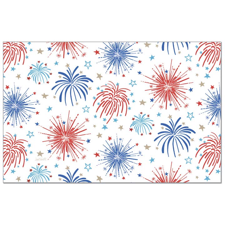 CounterArt/Highland Home/Thirstystone/CoasterStone - Wholesale Disposable Placemat - "Star Spangled" Premium Paper Stock Placemats 24 Sheet