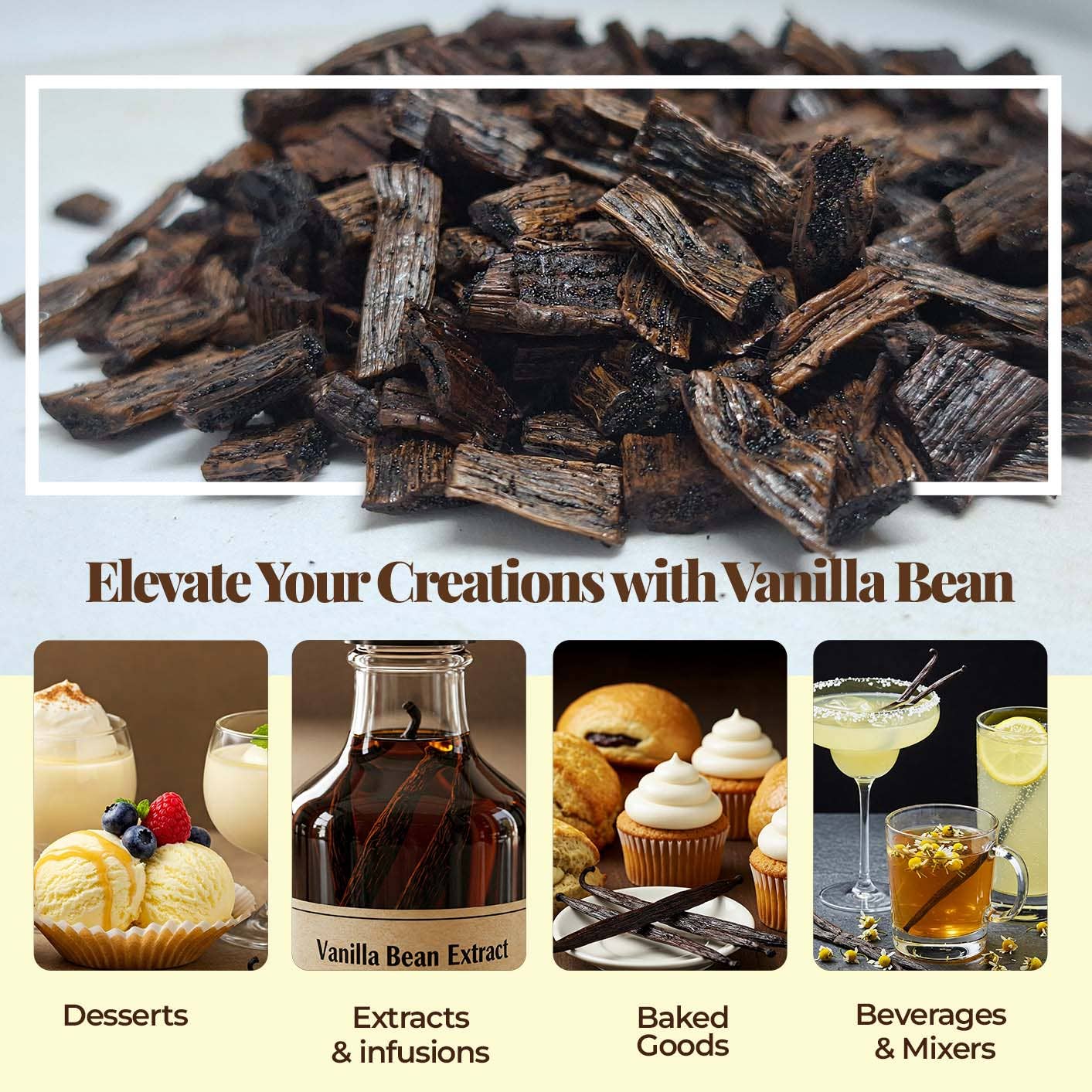 Akshit - Venta al por mayor Extracto de vainilla/fruta - 1 lb de trozos de vainilla – Listos para extracto de vainilla1