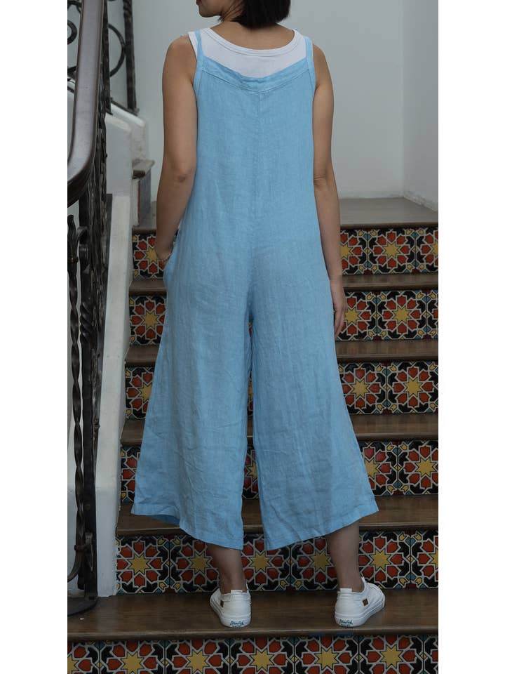 Merci Marie - Wholesale Jumpsuit - Women's - Linen Tie Shoulder Jumper #42426