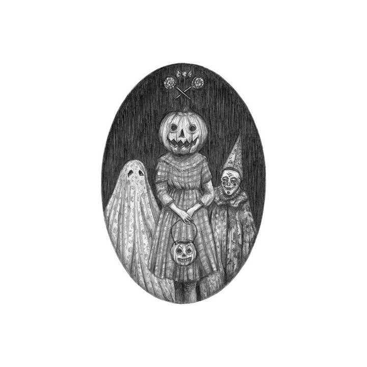 Caitlin McCarthy Art - Wholesale Art Print - Trick or Treat Fine Art Print - Vintage Halloween