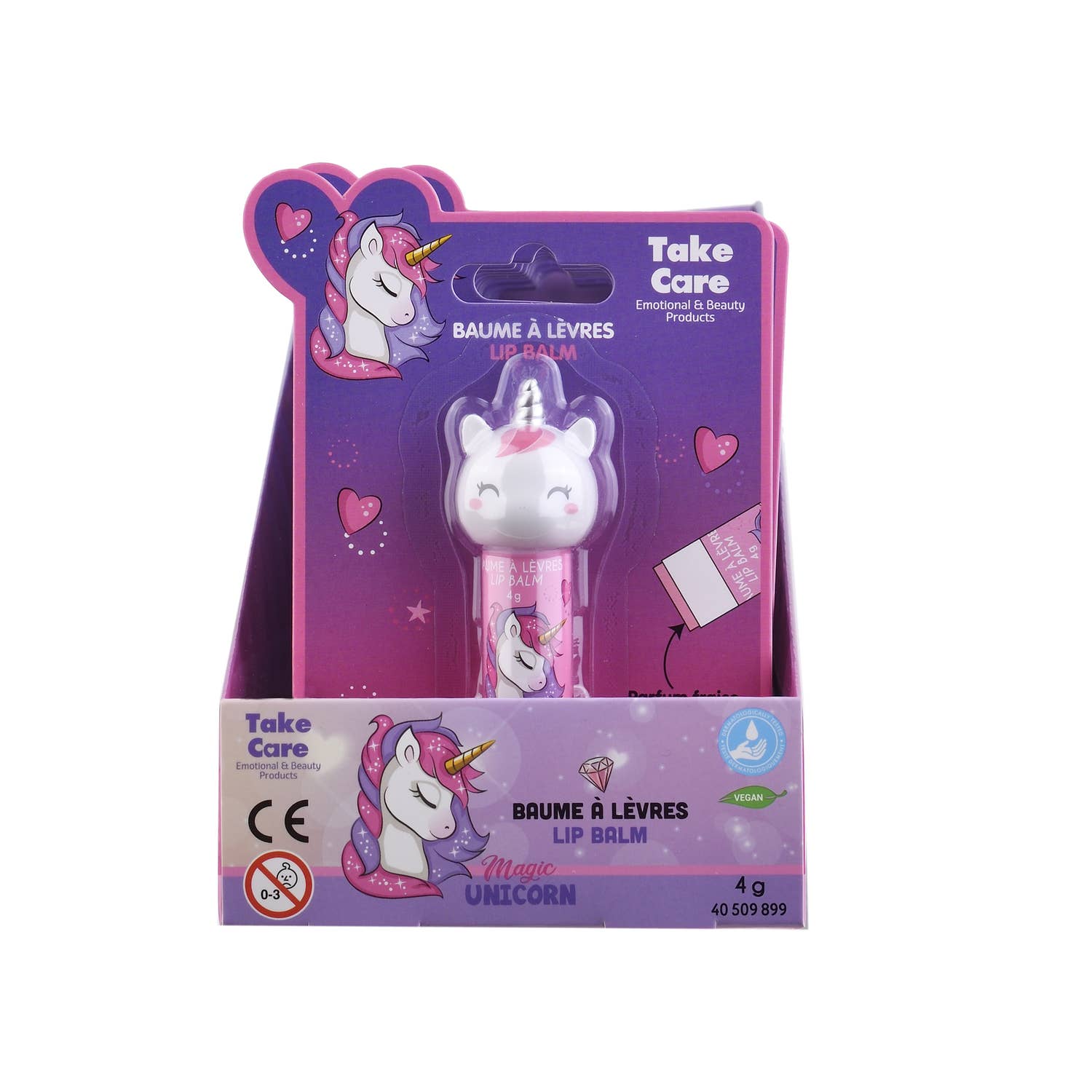 Takecare - Wholesale Lip Balm - 3D Unicorn Lip Balm - Strawberry (4g)5
