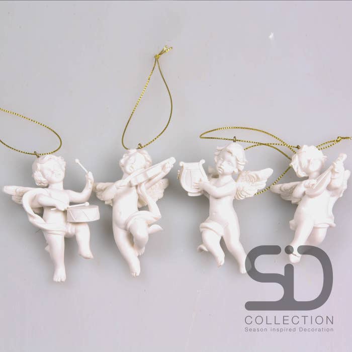 Imhof & Stevens BV - Wholesale Christmas Decoration - ANGEL HANG 4 PCS. 6X4X8 CM SID COLLECTION0