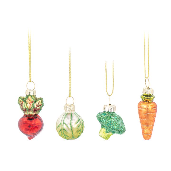 Mini grönsakshängdekorationer i glas - Set om 4 för wholesale av Sass & Belle Europe
