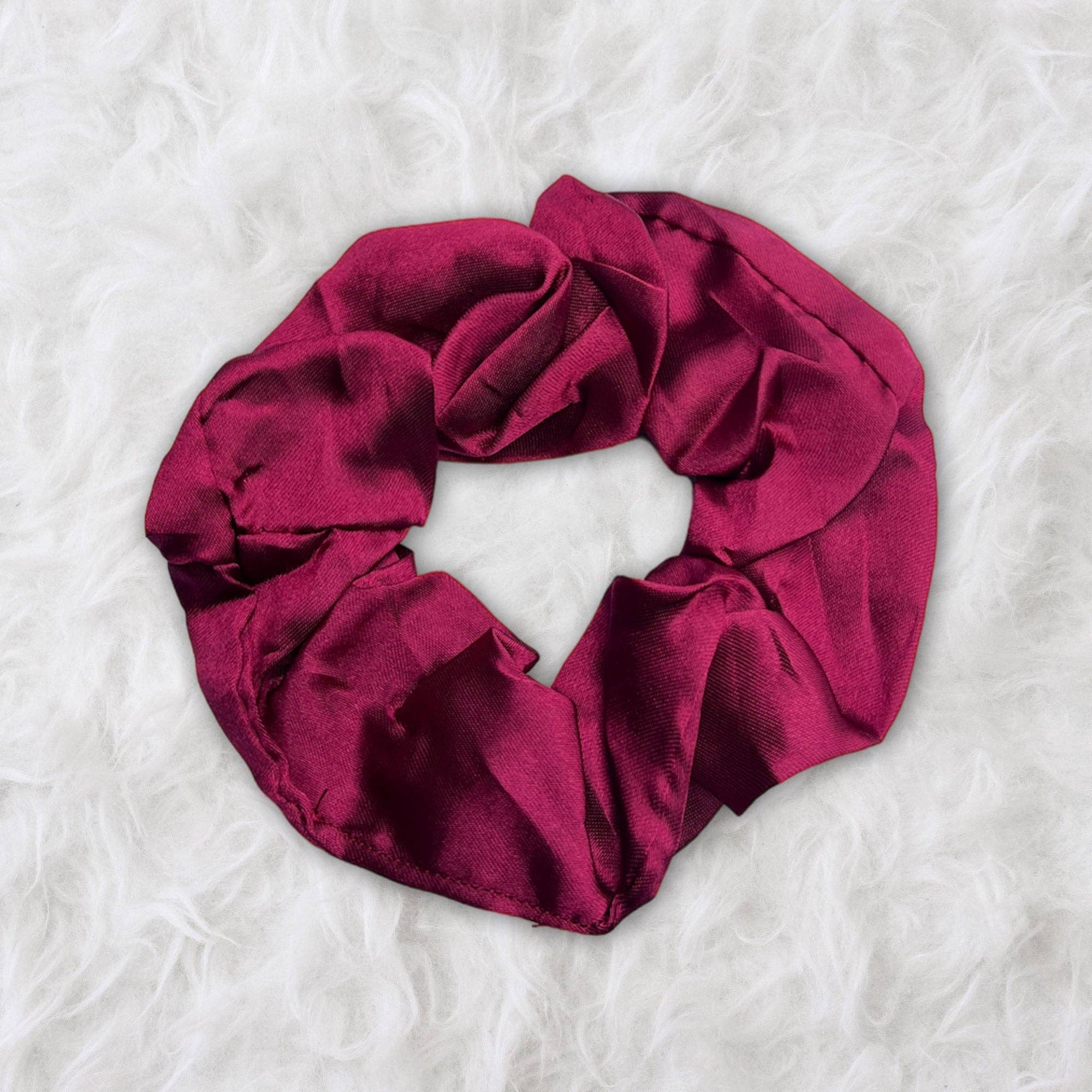 AfricanFabs - Wholesale Scrunchie - Women's - Scrunchie Satin - Adults Hair Accessories - Bordeaux red