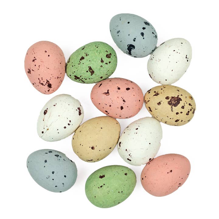 Nirvana Bulk Nat. Speckled milk choc eggs w/praline filling for wholesale by Belgium's Chocolate Source