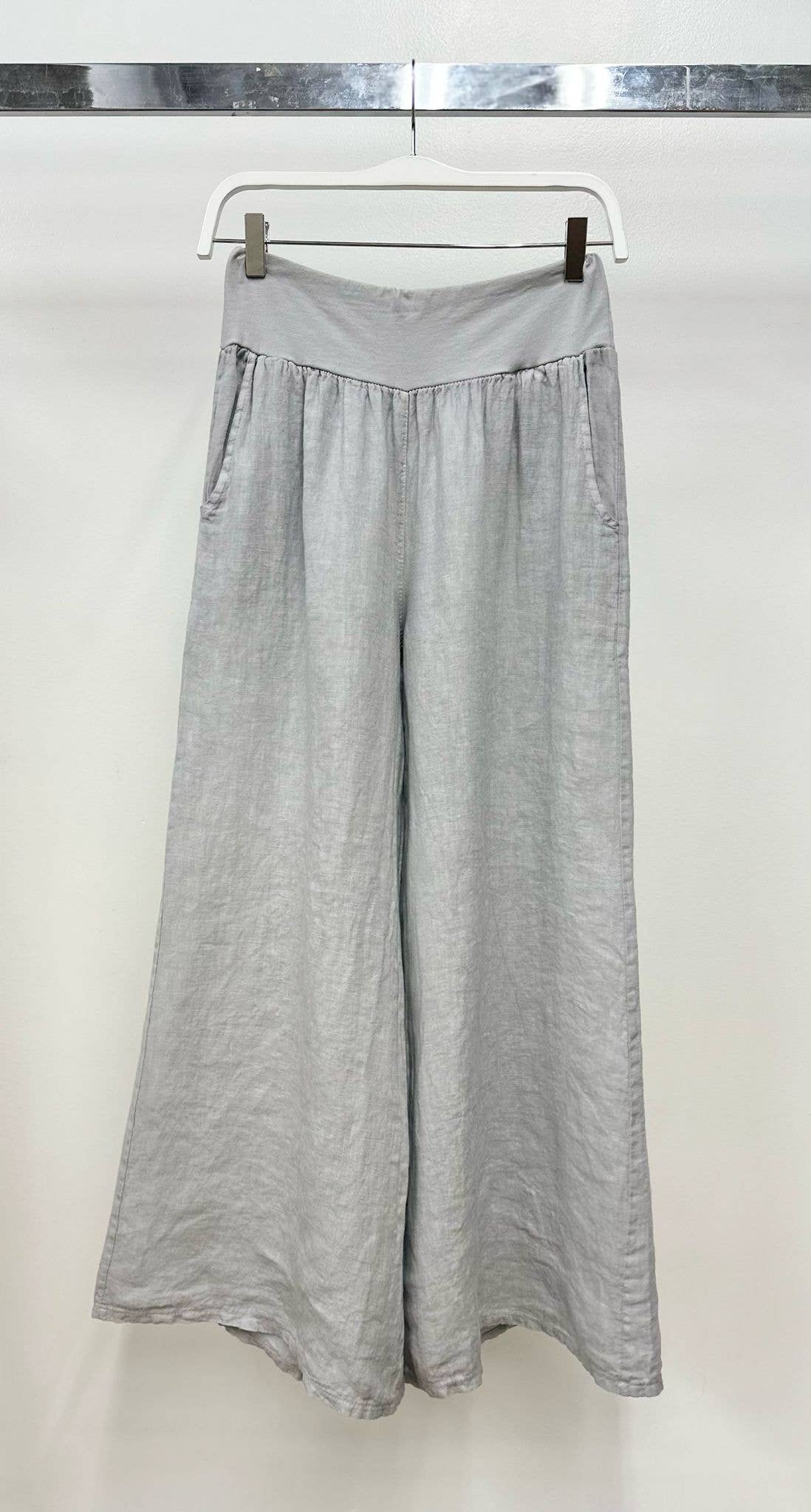 VENTI6 - Wholesale Pants - Women's - SOLID LINEN STRETCH WAISTBAND PANTS (8730-SOLID)25
