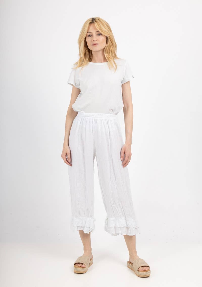 la maison des fibres naturelles - Wholesale Broek - Dames - Elegante broek met opengewerkt borduurwerk 9204 van 100% linnen16