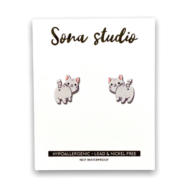 Boucles d'oreilles Pier Kitty pour la vente par Sona Studio