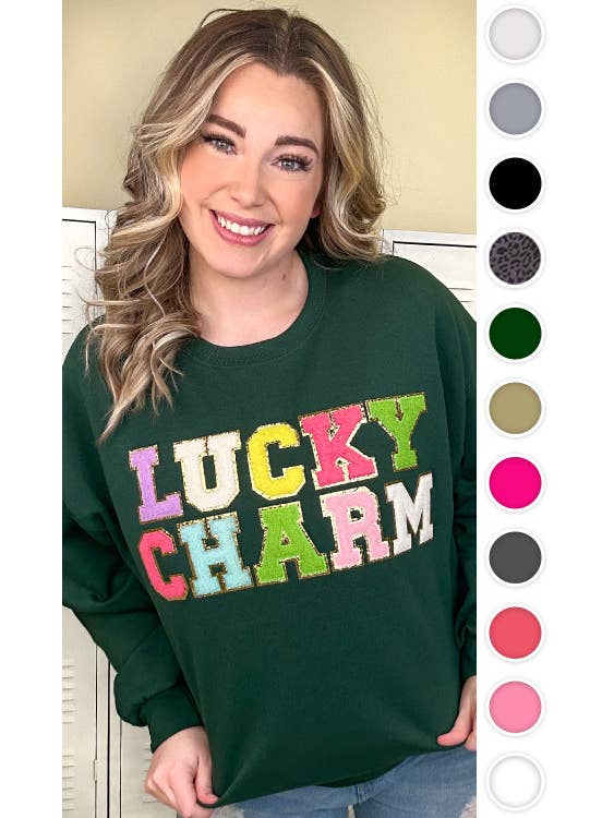 Sugar Stitch - Wholesale Sweatshirt - Women's - Ideal Chenille Lucky Charm Adult Sweatshirt