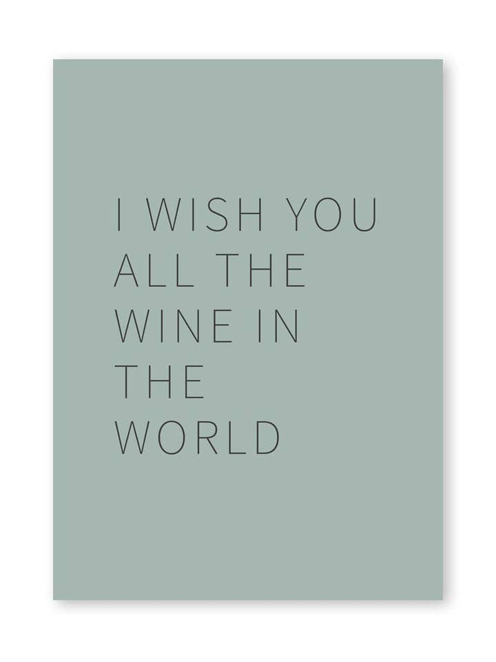 Tarjetas divertidas de vino «I WISH YOU ALL THE WINE IN THE WORLD» para venta al por mayor de WIJNPAAL