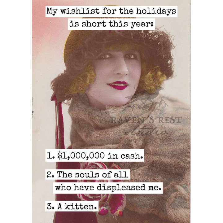 Mi lista de deseos para las fiestas es corta este año... para venta al por mayor de Raven's Rest Studio