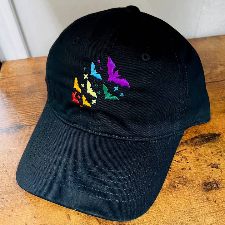 Witchwood Bags - Wholesale Baseball Cap - Unisex - Rainbow Bats - Embroidered Dad Hat - READY TO SHIP
