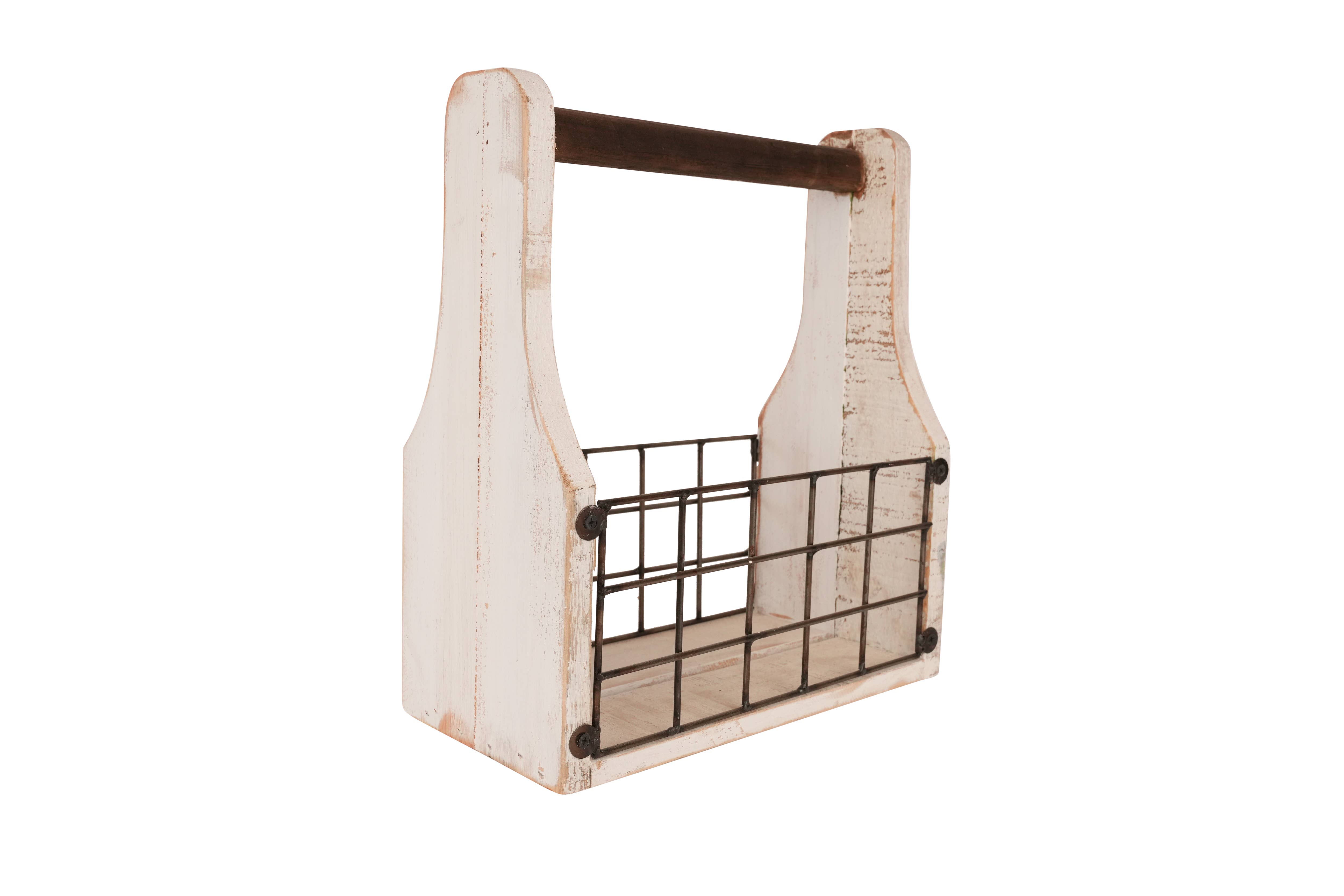 My Amigos Imports - Wholesale Magazine Rack - Farmhouse Wooden Tray-Magazine Holder-7Wx13Lx14H inch0