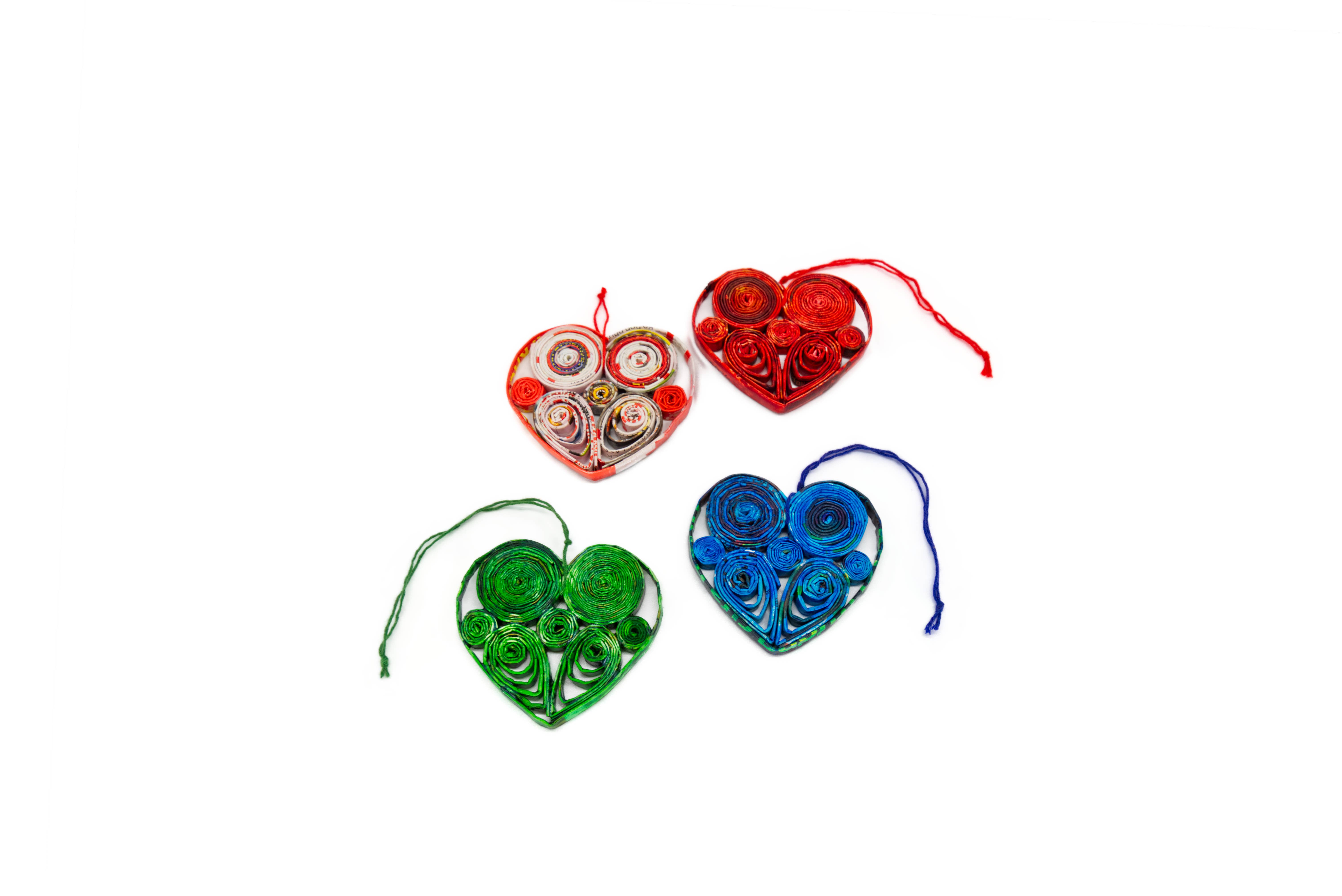 FW-Glas - Wholesale Decorative Tabletop Object - heart swollen, 4 assorted colors