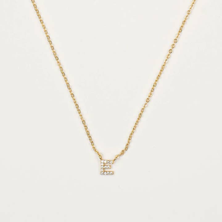 Brenda Grands Jewelry - Wholesale Jewelry Set - 18K Gold Dainty Shiny Initial Necklace - Set of 1615