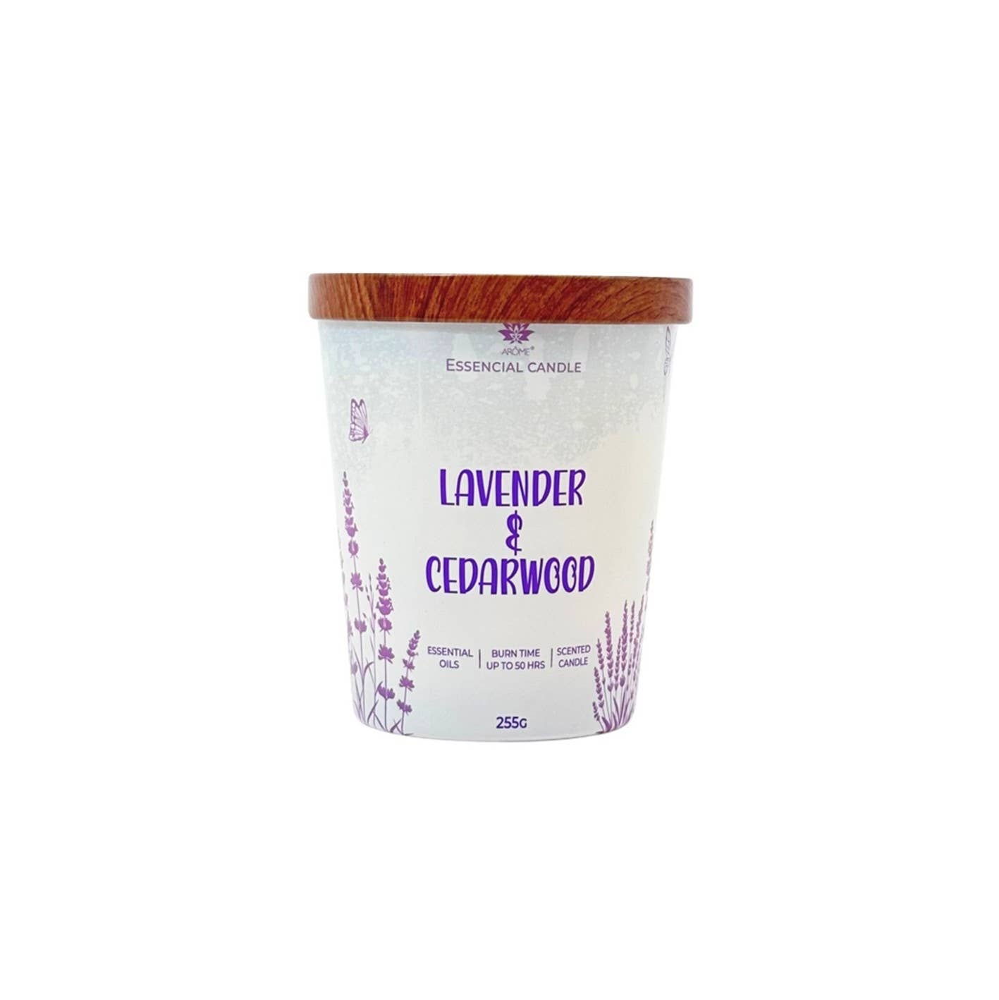 SferaNatura by INCI SRL - Vente Bougie en bocal - Bougie ARÔME Lavande et Bois de cèdre 255 g en verre1