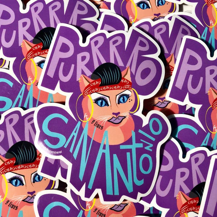 Purrrro San Antonio Vinylaufkleber für den Großhandel von BarbacoApparel