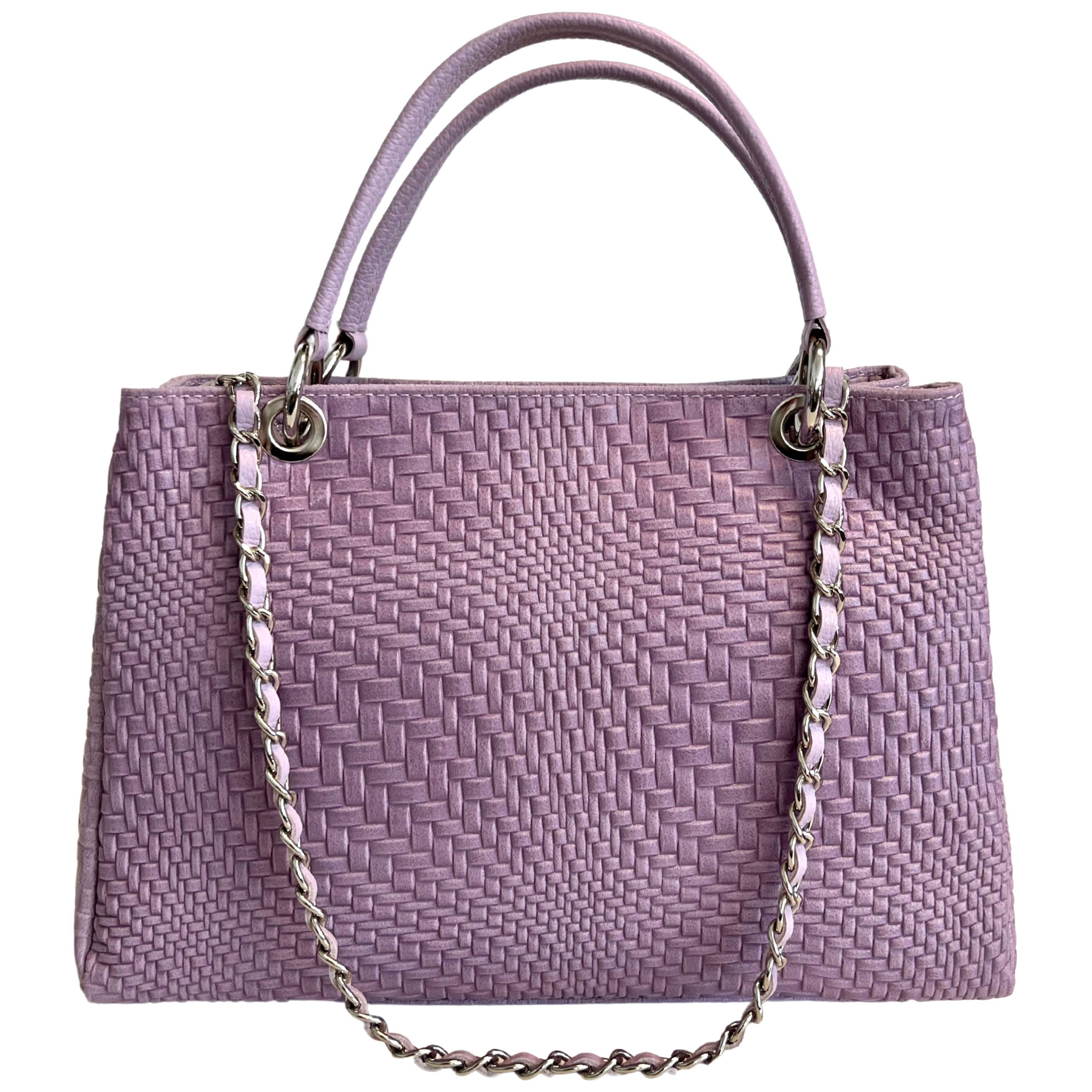 MODARNO - Vente Sac à main avec poignée sur le dessus – femme - Sac à main femme MODARNO en cuir véritable tressé avec bandoulière17