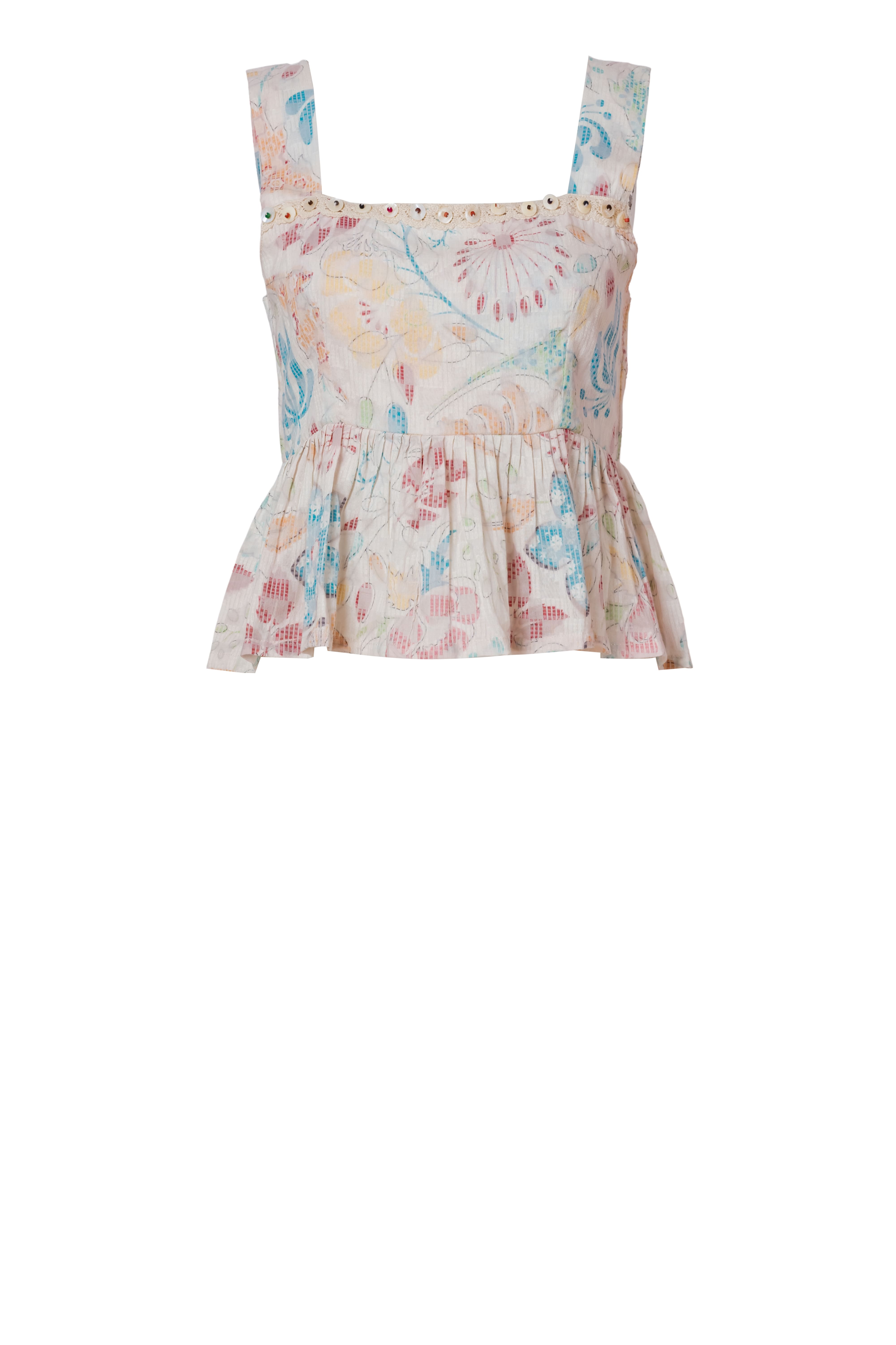 Ariastop.com corporation - Wholesale Blouse - Women's - Floral Cotton Peplum Top for Women3