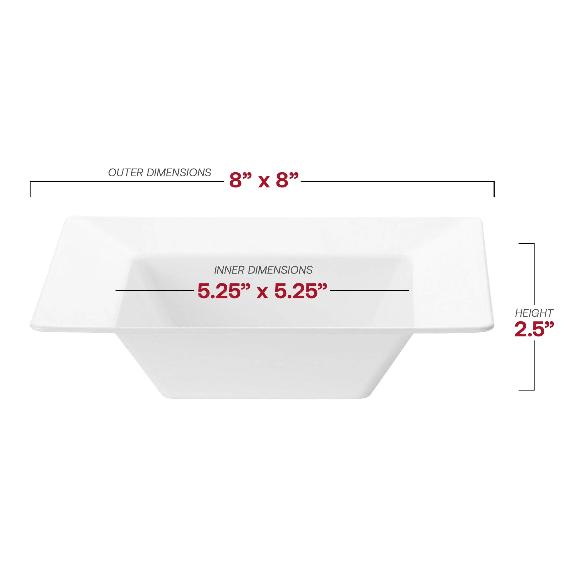 Smarty had a Party - Wholesale Disposable Plate - 12 oz. White Square Plastic Soup Bowls - 10 pcs3