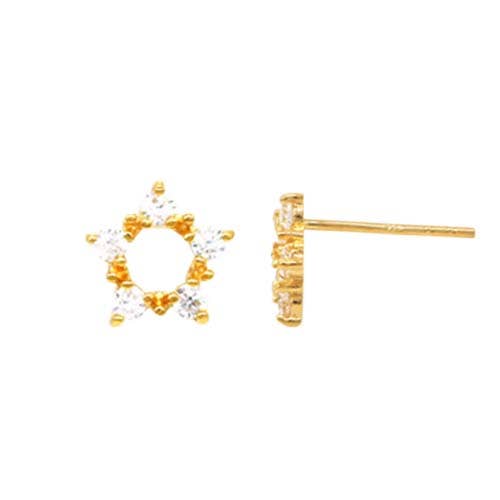 Fabienne - Wholesale Stud/post earrings - CUBIC OPEN FLOWER STUD ER GOLD/CLEAR1