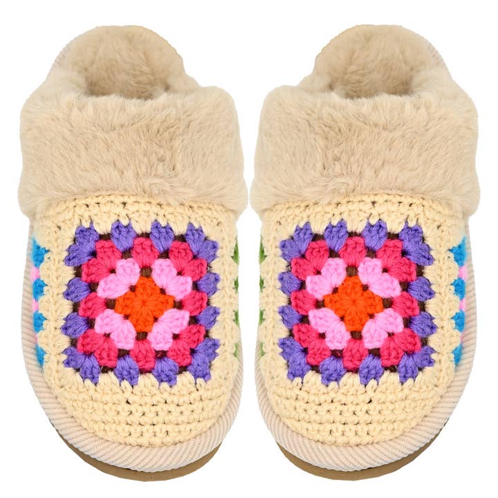 C.C Beanie - Wholesale Slippers - Women's - Handmade Crochet C.C Slippers SPE7393