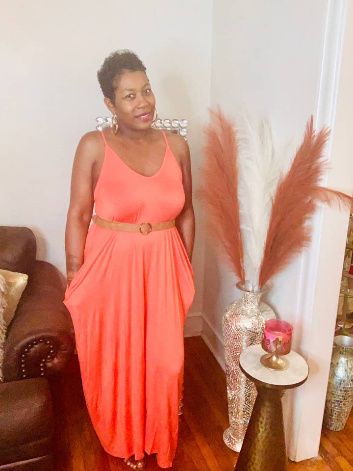 Robe longue - Corail pour la vente par Boutique1979