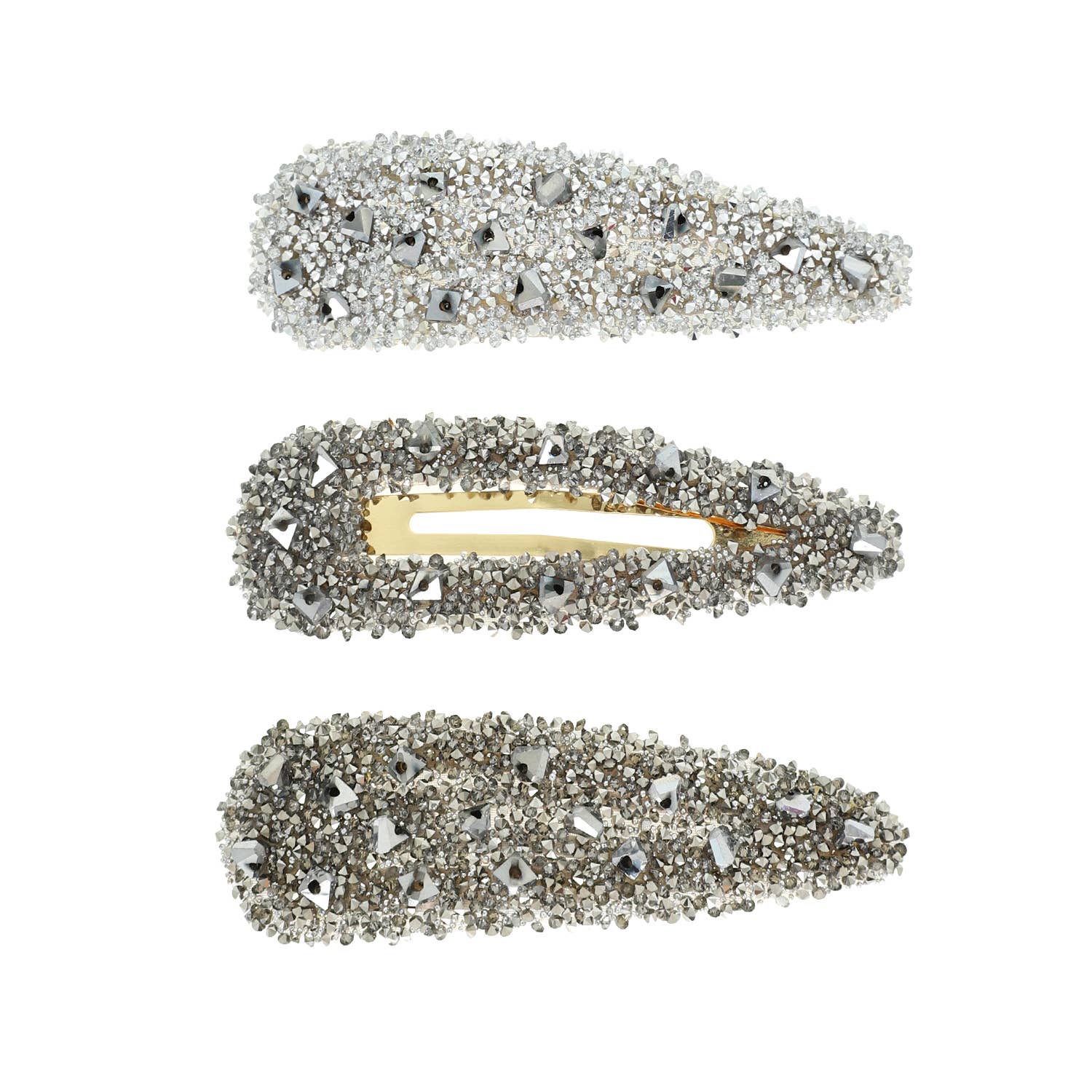 SP Sophia Collection - Wholesale Hair Clip - Women's - 3-Pack Gemstone Cluster Snap Hair Clip Set1