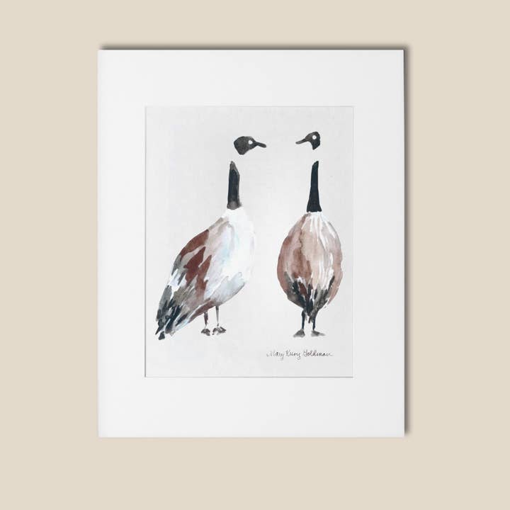 Canada Goose Watercolor Marsh Bird Matted 8 x 10 Art Print for wholesale by Mary Kunz Goldman