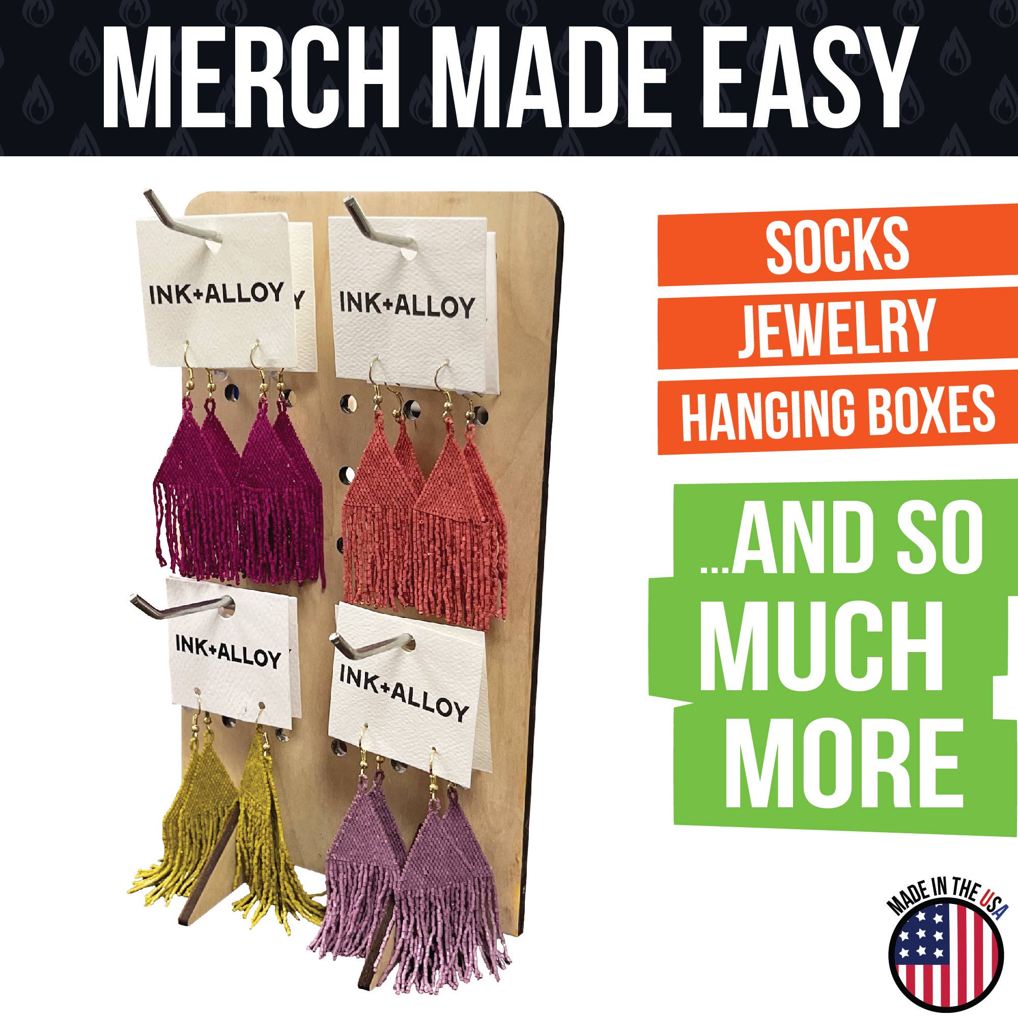 Torched Displays – wholesale Retailer display stand/case – Pegboard Display - Various Sizes and Colors16