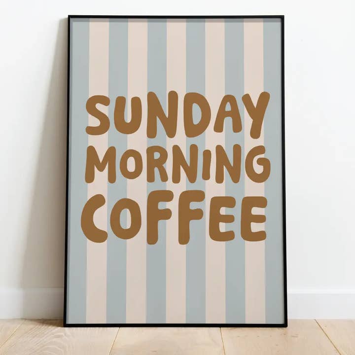 Sunday Morning Coffee Print for wholesale by Hollie Newton Studio