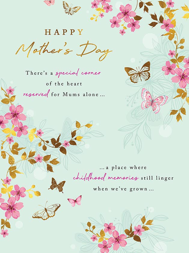 Mother's Day Card, Mother's Day, Blossom & butterflies for wholesale by Piccadilly Greetings