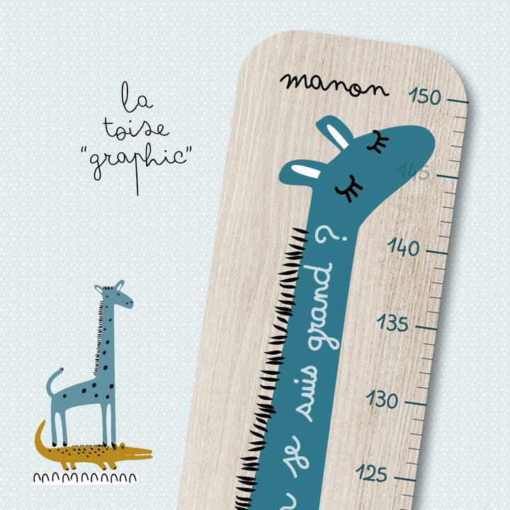 Lovely Tribu - Wholesale Wall Decor - Kids & Baby - XXL GIRAFFE HEIGHT CHART BLUE