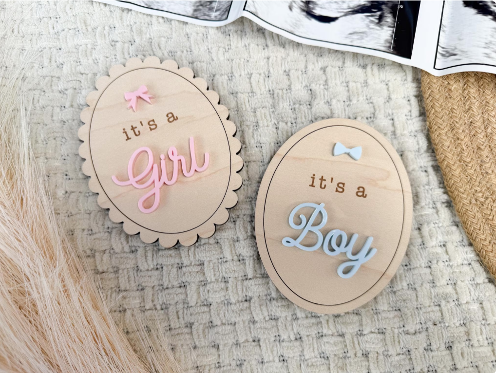 The Olive Branch - Wholesale Baby Announcement Card - Baby Gender Reveal and Stats Sign8