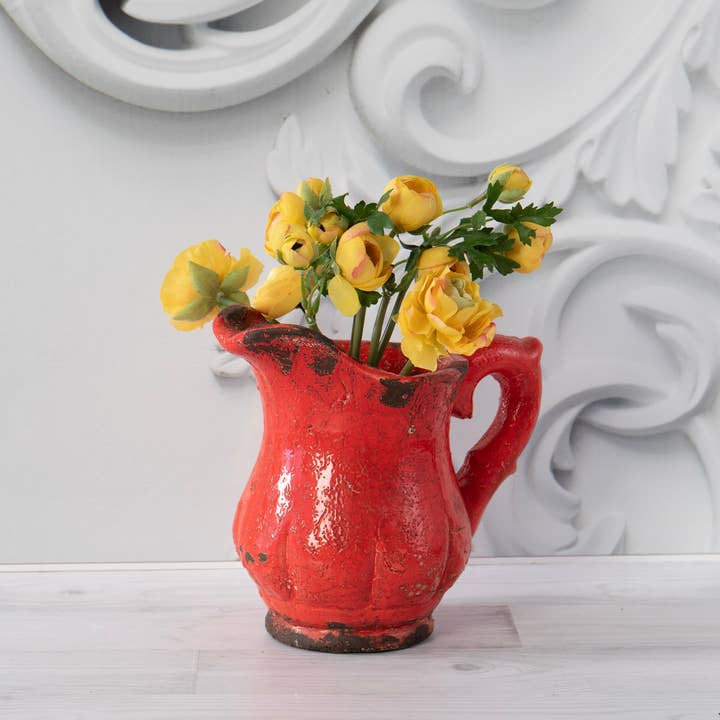 Willow Group - Wholesale Pitcher - Red Round Ceramic Glazed Pitcher1