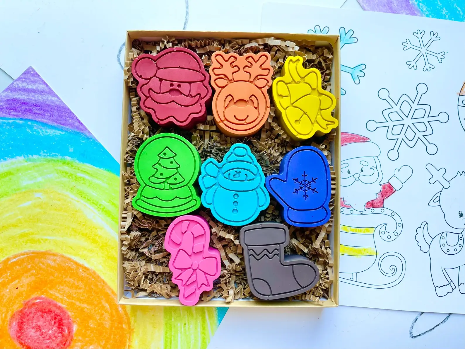 KagesKrayons - Vente Crayon – enfant et bébé - Coffret cadeau de luxe avec crayons de Noël2