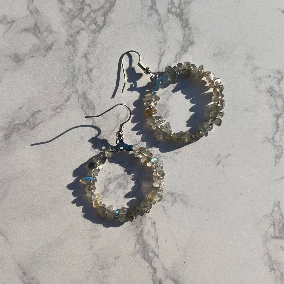 Gypsy Soul - Wholesale Dangle Earrings - Boho Gemstone Earrings Hoop - 12 Pairs4