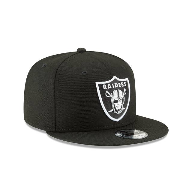 Rat City Sk8 Shop - Wholesale Flat Brim Cap - Men's - LAS VEGAS RAIDERS 9FIFTY NEW ERA BLACK/WHITE SHIELD SNAPBACK HAT