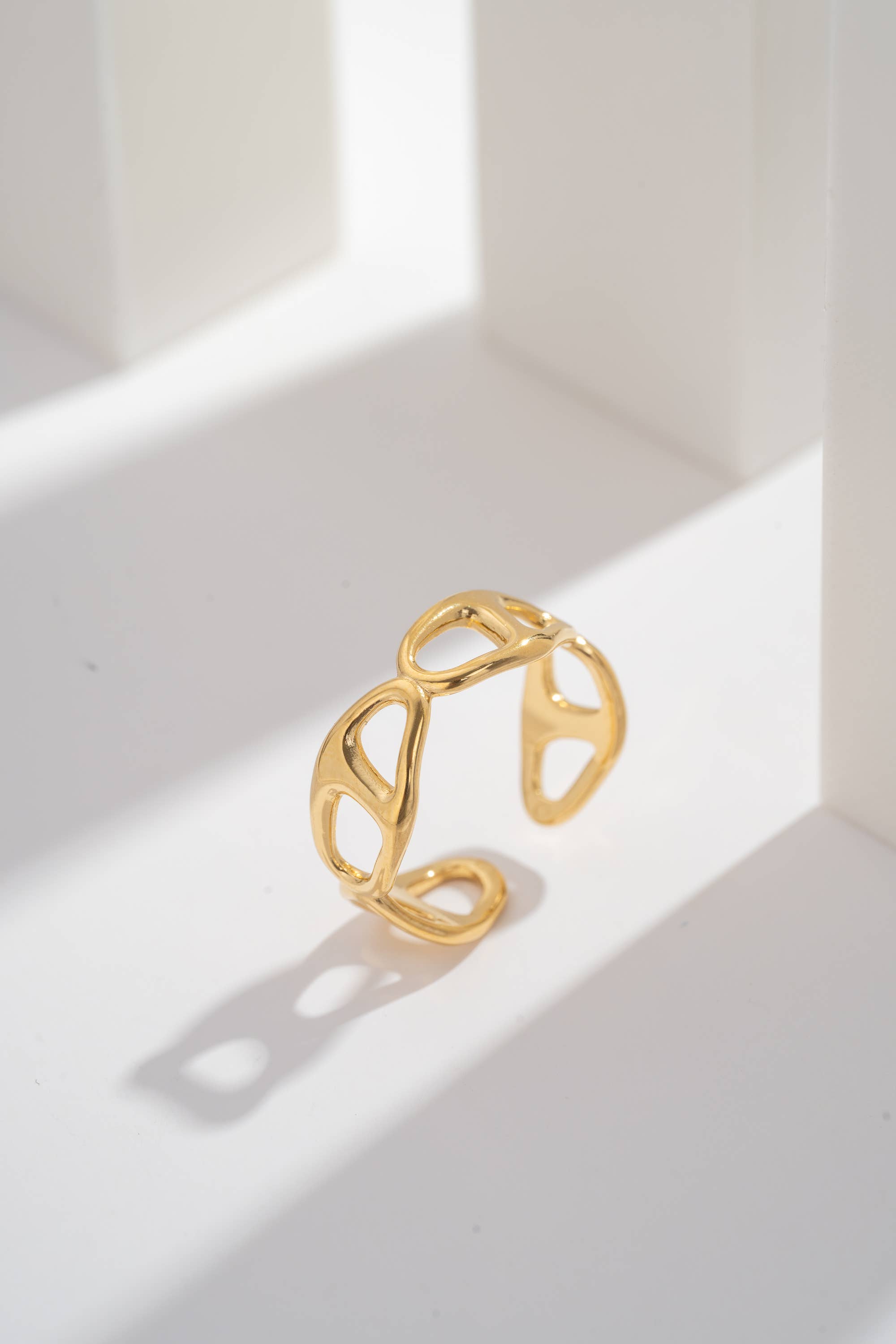 COSMOS - Wholesale Band/Stacked Ring - "Triade Sculpted" Adjustable Stainless Steel Ring1