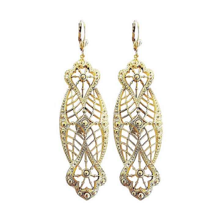 Golden Suna Earrings for wholesale by Lotta Djossou Paris