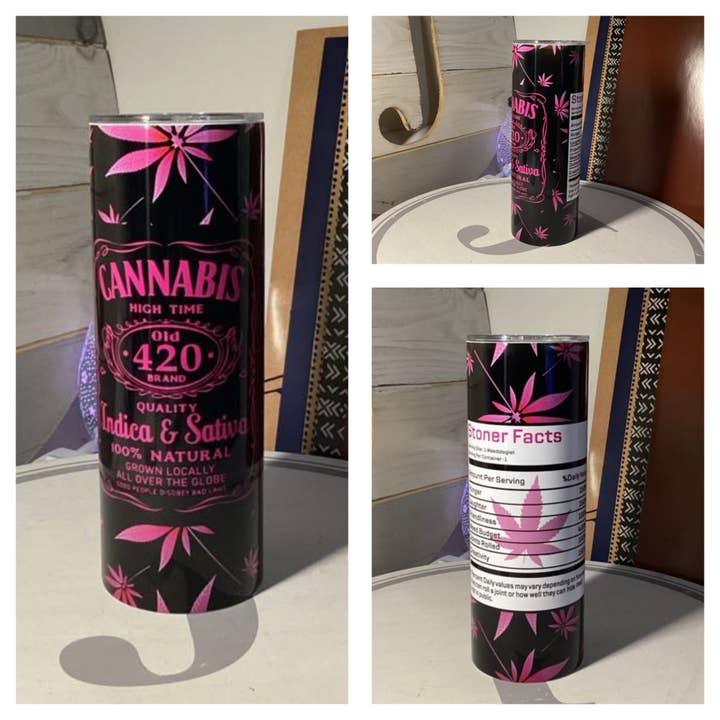 Copo Térmico 20oz Fatos de Stoner Roxo 420 Item Físico por atacado de Justified Madness1